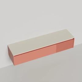 SALINI Domino Тумба со стол-цей без раковины2000х500х400 из S-Stone в сборе, крепеж, металл/сифон, фасад Ral3012, столеш. Ral9001 (27D120 Ral3012+Ral9001)