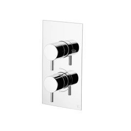 GATTONI FLAT Termostatici смеситель для душа 2 рычага на 2 выхода, на прямоугольной пластине цвет хром (TS991/22C0.M)