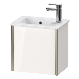 Duravit XViu Тумба подвесная 557x510x420мм, для раковины 072343, 1 дверь, (петли слева), цвет: белый глянцевый/champagne matt (XV4024LB122)