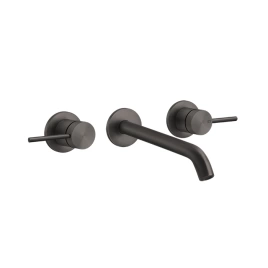 GESSI 316 Встраиваемый смеситель с изливом 200-180мм (внешние части), цвет: brushed black metal pvd (54094#707)