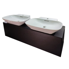 LAUFEN BOUTIQUE Шкафчик под раковины 8.1680.3, 1200x380x360 мм, 1 ящик, с 2-мя отв под 2 раковины 8.1680.3/8.1030.2, темный дуб (4.0903.4.150.251.1)
