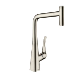 Hansgrohe Metris Select Смеситель для кухни на 1 отв, поворотный излив, цвет под сталь (14857800)