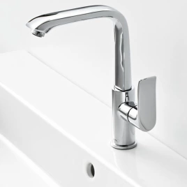 Hansgrohe Metris Смеситель для раковины с клапаном Push-Open, на 1 отв, поворотный излив 155мм, h230мм, цвет: хром (31187000)