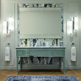 OASIS LUTETIA Столешница мраморная 1650х560х20 мм, с 1 отверстием для раковины, с 3 отверстиями для смесителя, мрамор Bianco Statuario (0LTTS1651LBS)