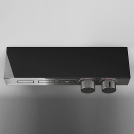 Gessi Hi-Fi Термостат для душа, с включением до 3 источников одновременно (внешняя часть), цвет: Black Metal Brushed PVD (63014#707)