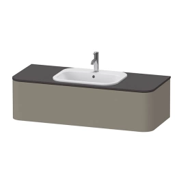Duravit Happy D.2 Plus Столешница 16x1300x550мм для тумбы HP4932, HP4942, HP4952,HP4962, HP4972 с вырезом под 1 раковину, цвет: graphite supermatt (HP031KM8080)