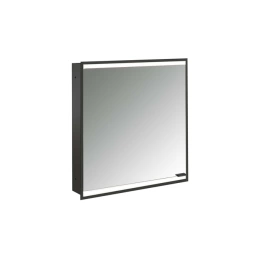 Emco Prime Зеркальный шкаф с подсветкой LED2 Facelift встраив. модель, 600 mm, 1-дверка, IP 20 петли слева, зеркальная задняя стенка, цвет черный (9497 135 31)