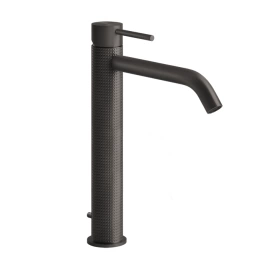 GESSI 316 Смеситель для раковины на 1 отверстие, высокий, h=305мм, с донным клапаном, излив 156мм, цвет: brushed black metal pvd (54403#707)