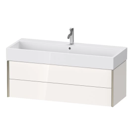Duravit XViu Тумба подвесная 397x1184x454мм, для раковины 235012, 2 ящика, цвет: белый глянцевый/champagne matt (XV43380B122)