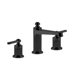 GESSI VENTI20 Смеситель для раковины на 3 отверстия, высота излива 98 мм, в комплекте с донным клапаном, цвет черный матовый (65012#299)