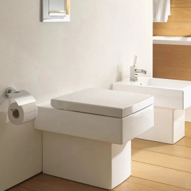 Duravit Vero Унитаз напольный для независимого подключения воды, с вертикальным смывом, включая крепление, сток горизонтальный, 6,0л., 370x570мм, Цвет (2117090000)