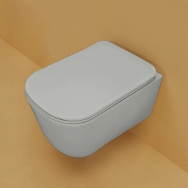 Kerasan Tribeca Унитаз подвесной 55см БЕЗОБОДКОВЫЙ, c креплением WB9N, цвет: Grigio matt (511459)