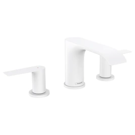HANSGROHE VIVENIS Смеситель для раковины на 3 отверстия, с донным клапаном, цвет белый матовый (75033700)