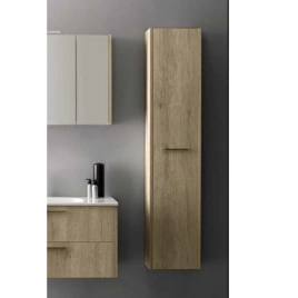 Cerasa Velvet Шкаф подвесной, 35x37xh168см, с 1 дверкой, петли слева-SX, 3 стекл полки, 1 дер полка, с ручкой, цвет Tavolato Biscotto (VECH321535P1 Tavolato Biscotto/SX)