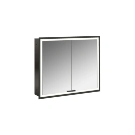 Emco Prime Зеркальный шкаф с подсветкой LED встраив. модель, 800 mm, 2-дверки, IP 20 с Lichtpaket, зеркальная задняя стенка, цвет черный (9497 133 72)