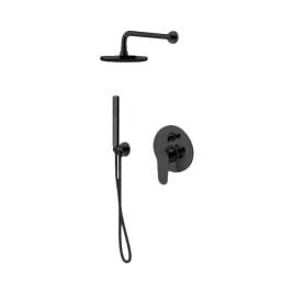 Gattoni H2Omix7000 Комплект для душа со смесителем встроенным на 2 выхода, ручным душем 6399/PD с держателем и верхним душем 250 мм, цвет Nero Opaco (KTH715/PDNO)