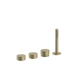 Fantini AF/21 Смеситель на борт ванны, 4 отв, без излива, цвет: Matt British Gold PVD (27 P6 A267)