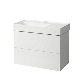 Laufen Kartell Тумба под раковину 810338, 880x450x600 мм, с 2 ящик, органайзер для ящика, с сифоном, с полочкой справа, белый матов  (4.0761.8.033.640.1)