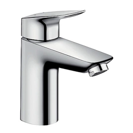 Hansgrohe Logis Смеситель для раковины 100 на 1 отв. с донным клапаном Push-Open, излив 108мм, h93мм, цвет: хром (71107000)