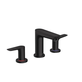 Hansgrohe Talis E Смеситель для раковины 150, на 3 отв, с донным клапаном, излив 112мм, цвет: черный матовый (71733670)