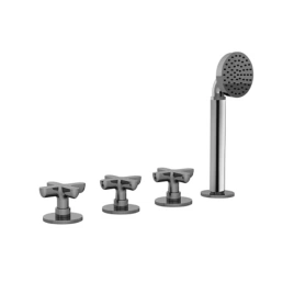 Fantini Icona Classic Смеситель на борт ванны, 4 отв, без излива, с ручн.душем, цвет: хром (53 02 R067)