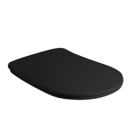Kerasan Nolita Сиденье для унитаза SLIM быстросъемное, цвет черный матовый, петли хром (микролифт) (539131)