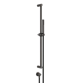 GESSI 316 Штанга в комплекте с душевой лейкой с легкой очисткой, шланг 1,50 м, вывод воды из стены, цвет: brushed black metal pvd (54045#707)