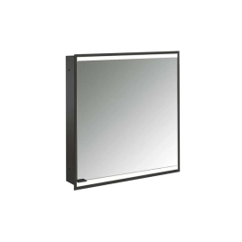 Emco Prime Зеркальный шкаф с подсветкой LED2 Facelift встраив. модель, 600 mm, 1-дверка, IP 20 петли справа, зеркальная задняя стенка, цвет черный (9497 135 32)