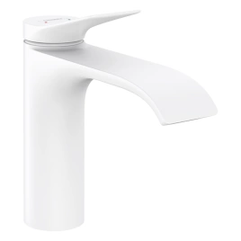 HANSGROHE VIVENIS Смеситель для раковины на 1 отверстие, однорычажный, в комплекте с донным клапаном, цвет белый матовый (75020700)