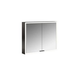 Emco Prime Зеркальный шкаф с подсветкой LED Facelift навесная модель, 800 mm, 2-дверки, IP 20, цвет черный зеркальная задняя стенка (9497 135 62)