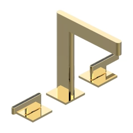 THG ICON-X CARBONE GOLD A MANETTES Смеситель для раковины на 3 отверстия, с донным клапаном, цвет полированное золото (U7T-F01-151)