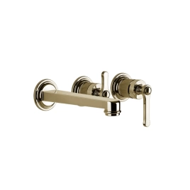GESSI VENTI20 Смеситель для ванны встраиваемый, однорычажный, с переключателем на 2 положения, внешняя часть, цвет Brass PVD (65042#710)