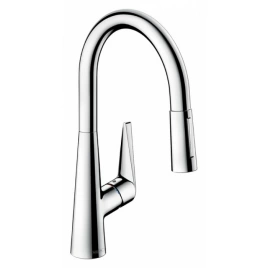 Hansgrohe Talis M51 Смеситель для кухни, на 1 отв однорычажный, поворотный излив 213мм с вытяжным душем, 2jet, h185мм, цвет: хром (72813000)