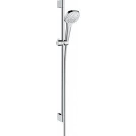 HG Croma Select E Multi Душевой набор: штанга 900mm, ручной душ 110, 3jet (SoftRain, IntenseRain, массажная), EcoSmart, шланг, цвет: белый/хром (26591400)