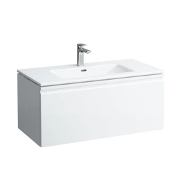 Laufen PRO S комплект: шкафчик под раковину, 1000х500х460 мм, с раковиной Slim 1000 мм, 1 внутренний ящик, вкл.органайзер для ящика, белый матовый (8.6096.6.463.104.1)