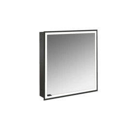 Emco Prime Зеркальный шкаф с подсветкой LED Facelift встраив. модель, 600 mm, 1-дверка, IP 20, цвет черный петли справа, зеркальная задняя стенка (9497 135 70)