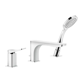 GESSI Rilievo Смеситель на борт ванны на 3 отв, с убирающаяся душевой лейкой, цвет: хром (59037#031)