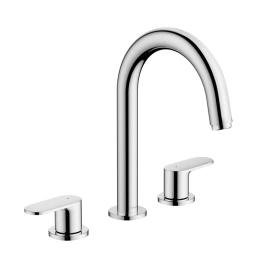 Hansgrohe Vernis Blend Смеситель для раковины, на 3 отв, с донным клапаном, излив 166мм, h151мм, цвет: хром (71553000)