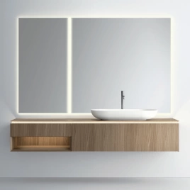 NOORTH milldue edition Sintesi База п/рак 126х51хh35.5см, 1 ящик, матовый шпон, ручка Push-pull, цвет: rovere miele-7676 (8751.7676.PP)