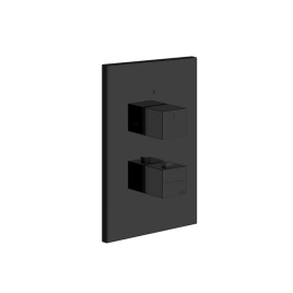 Gessi Rettangolo Встраиваемый термостат, подключение на 3/4, с переключателем на 2 выхода(внешние части), цвет: черный (20184#299)