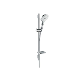 HG Raindance Select E Душевой набор: штанга 650mm, ручной душ 120, 3jet (Rain, RainAir, WhirlAir), EcoSmart, мыльница, шланг, цвет: белый/хром (26622400)