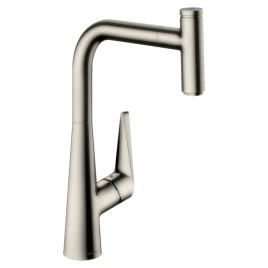 Hansgrohe Talis Select M51 Кухонный смеситель, на 1 отв, однорычажный, Eco, с вытяжным изливом, 1jet, цвет под сталь (72826800)