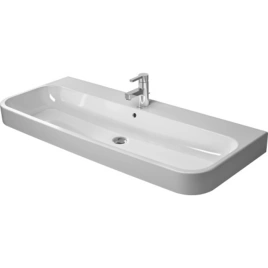 Раковина Duravit Happy D2 для мебели шлифованный с перел с 3 отв под смеситель вкл заглушку для перелива хром 1200x505мм Цвет Белый (2318120025)