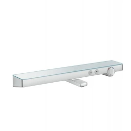 Hansgrohe ShowerTabletSelect 700 Термостат настенный для ванны на 2 источника, с изливом 192мм, с полочкой из безопасного стекла, цвет хром (13183000)