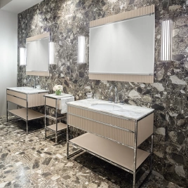 OASIS CHARLOTTE Смеситель для раковины на 3 отверстия, ручки из хрусталя в черной отделке, цвет хром (000RBCA082CBCR)