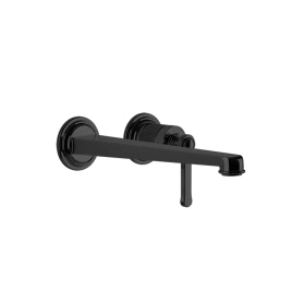 GESSI VENTI20 Смеситель для раковины настенный, встраиваемый, однорычажный, излив 243 мм, внешняя часть, цвет черный матовый (65088#299)