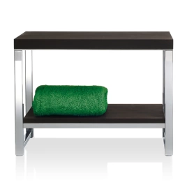 Decor Walther Wood SM Скамейка с полкой 60x30x44см, цвет: сталь полированная /темный ясень (927185)