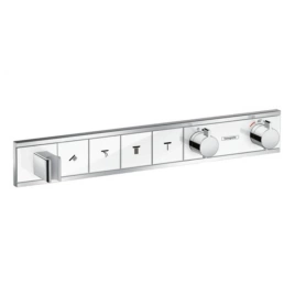 Hansgrohe RainSelect Встраиваемый термостат для душа на 4 источника, с держ. душа (внешняя часть), цвет: белый/хром (15357400)