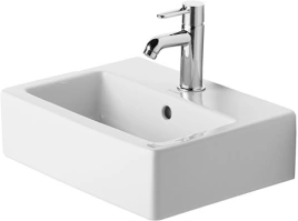 Раковина Duravit Vero для рук шлиф с перел с 1 отв под смеситель включая крепление 450x350мм Цвет Белый (704450027)