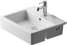 Раковина Duravit Vero встр до половины с перел с 3 отв под смеситель включая крепление для встраивания в деревянную столешницу 550x470 Цвет Белый (314550030)